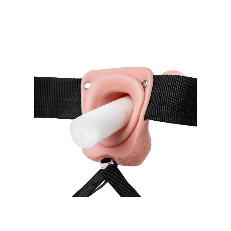 Realcock - 9" hollow strap-on with balls - flesh, Product inside view  | Flirtybay.com.au